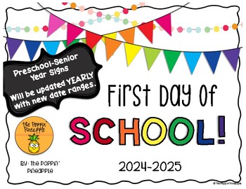 Preview of First Day of School Signs (preschool-12th grade)