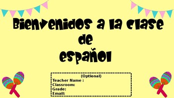 Preview of First Day of School Spanish Class Syllabus- El primer dia de clase de español