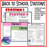 First Day of School Stations