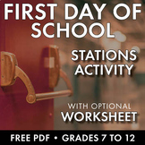 First Day of School Stations Activity, Icebreaker, Middle 