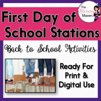 Preview of First Day of School Stations - Back to School Activities - Print & Digital