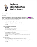 First Day of School Student Survey