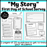 First Day of School Student Survey: "My Story"