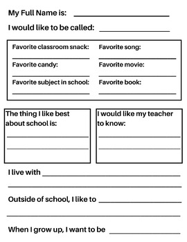 Preview of First Day of School Survey | Get to Know Your Students Survey