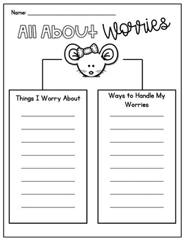 First Day of School “Wemberly Worried” Feelings and Worries Activity