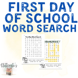 First Day of School Word Search Kindergarten First Grade