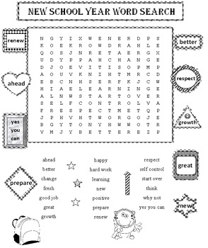 Preview of First Day of School Word Search Puzzle (Elem)