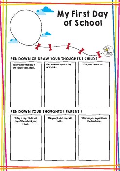 First Day of School Worksheet by Zhine Sisters | TpT