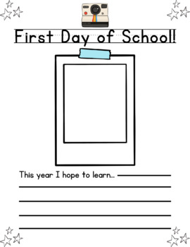 First Day of School Writing Activity by Paige O | TPT