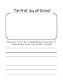 First Day of School Writing Prompt