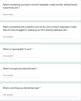 Preview of First Day of School get to know you google form-EDITABLE