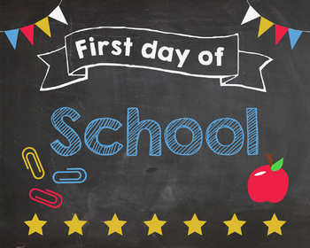 First Day of School sign PRINTABLE by Red Morning Studios | TpT