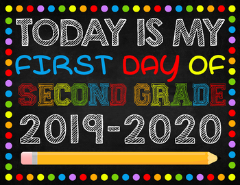 Preview of First Day of Second Grade Digital File 8.5x11