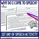 First Day of Speech | Back to School Speech Therapy Ideas