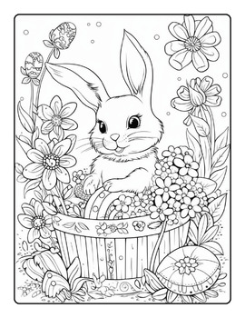 First Day of Spring Coloring Page Cute Animals with Spring Flowers ...
