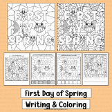 First Day of Spring Coloring Pages Worksheets Writing Acti