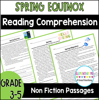 Preview of First Day of Spring Equinox Reading Comprehension Grade 3 - 5