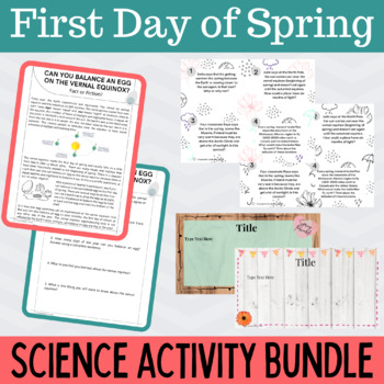 Preview of First Day of Spring Science Activity Bundle