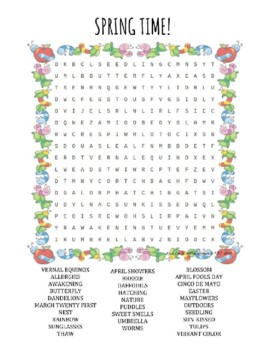 Preview of Spring Word Search puzzle worksheet - distance learning