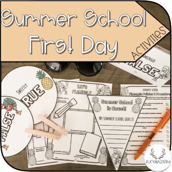 Preview of First Day of Summer School Activity Set