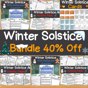 Preview of First Day of Winter Solstice Activities December Solstice - Bundle 40% off