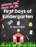 First Days Of Kindergarten Activities and Helpful Handouts
