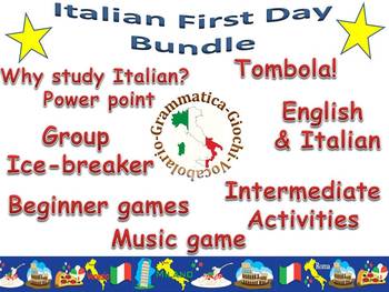 Preview of First Day of Italian class bundle