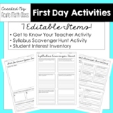 First Days of School Activity Bundle