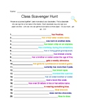 First Days of School Class Scavenger Hunt for classroom co