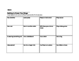 First Days of School: Getting to Know You Bingo