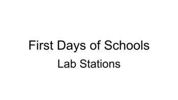Preview of First Days of School Lab Stations
