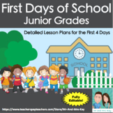 First Days of School Plans and Activities - Junior Grades 