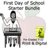 First Days of School: Starter Bundle | PDF, Google Apps, E