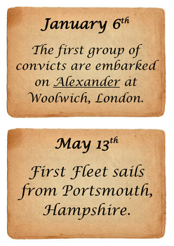 Preview of First Fleet timeline cards