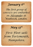 First Fleet timeline cards