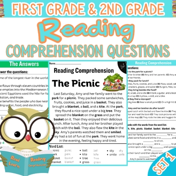 Preview of Reading Comprehension Passages & Questions Set 1 | Reading Fluency  For 1st-2nd