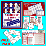 First Grade - A Sense of Cents and Coin Poster BUNDLE