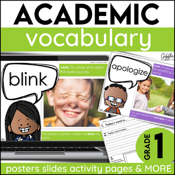 Preview of Academic Tier 2 Core First Grade Vocabulary Word of the Day Word Work ESL ELL