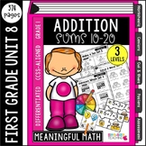 First Grade Addition Sums 10 to 20: Unit 8 | Differentiate