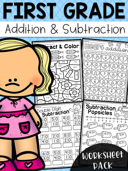 first grade addition and subtraction worksheets by my teaching pal
