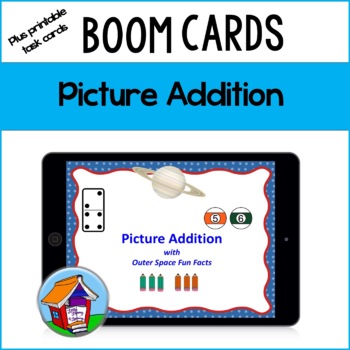 Preview of Picture Addition Task Cards with BOOM Card™ Option
