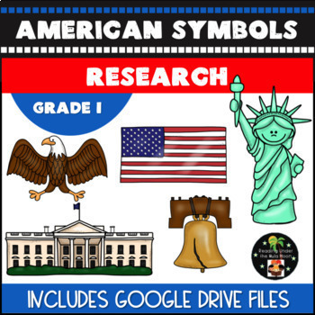 Preview of First Grade American Symbols Research - Digital Version