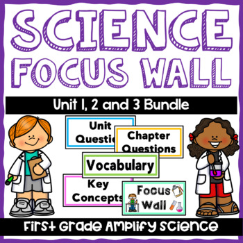 Preview of First Grade Amplify Science Focus Wall Bundle--Unit 1-3
