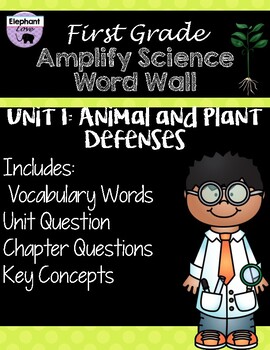 Preview of First Grade: Amplify Science Focus Wall- Unit 1- Animal and Plant Defenses