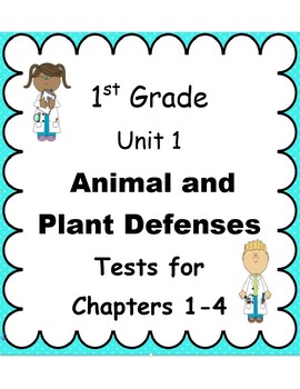 Preview of First Grade, Amplify Science Unit 1, Tests for Chapters 1-4 BUNDLE !
