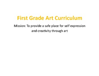 Preview of First Grade Art Curriculum Map (16 Maps)