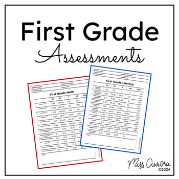 Preview of First Grade Assessment - Use at Beginning/Middle/End of the year! ELA & MATH!