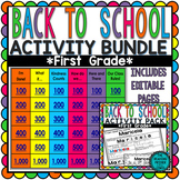 First Grade Back to School Activity Pack and Editable Rule