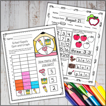 First Grade Back to School(Kindergarten Review) Packet | TpT