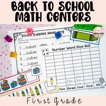 Preview of First Grade Back to School Math Center Games and Resources